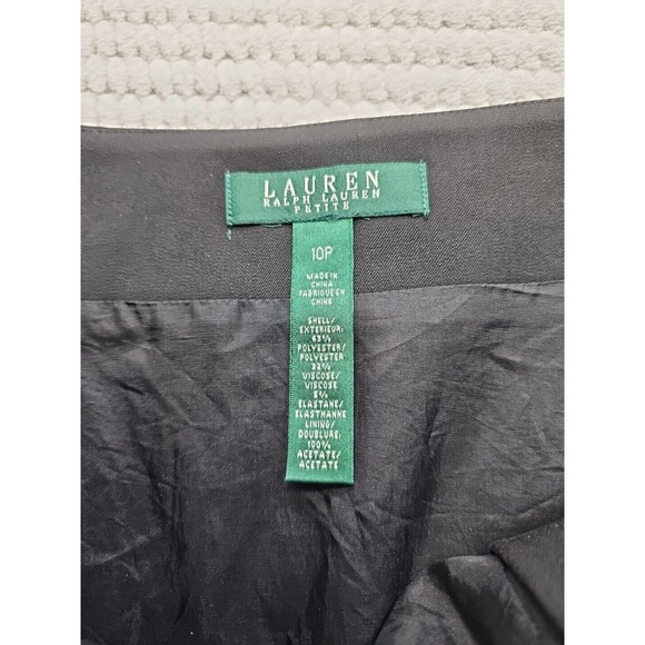 Lauren Ralph Lauren Skirt Womens 10 Petite Black Pencil Skirt Gold Buttons - Picture 4 of 6